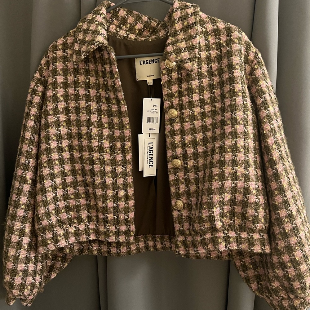 l’Agence Blazer / Coat | Pink & Green | Size 12 (Oversized fit)
